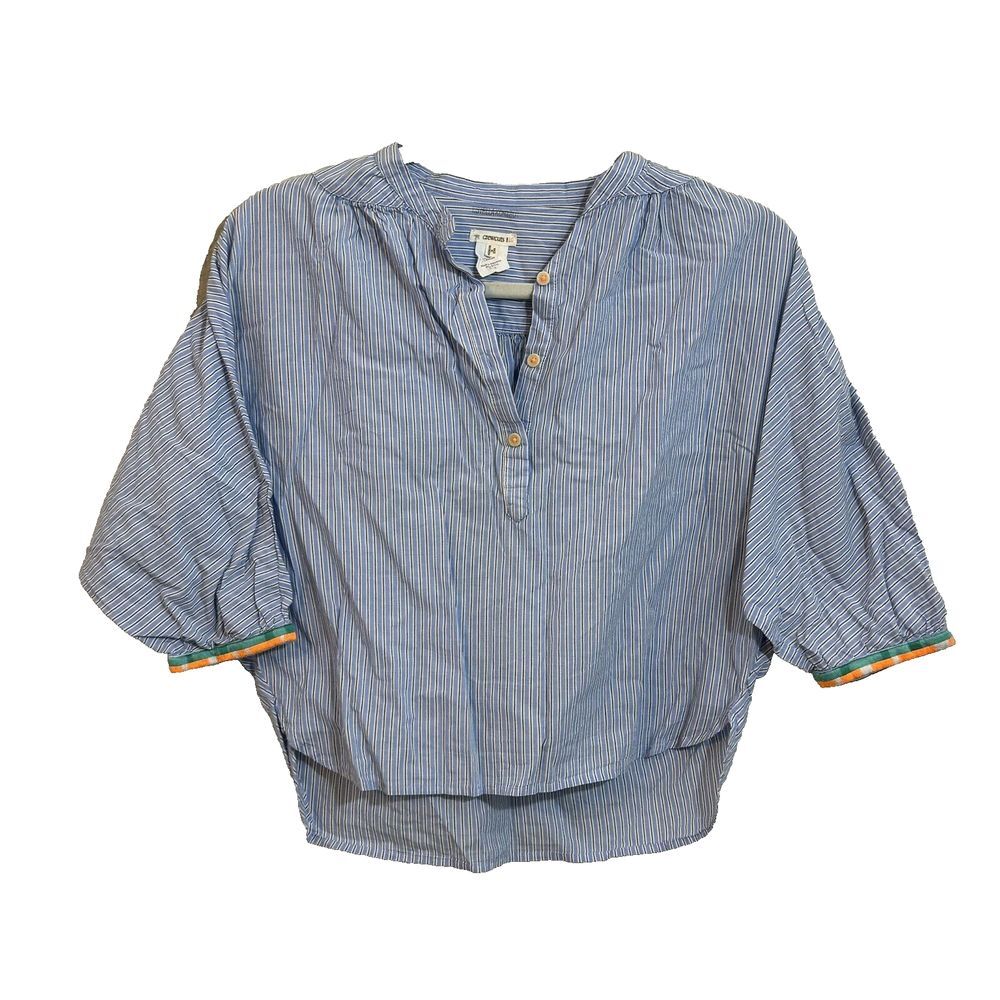 Crewcuts by J‎ Crew Girls Cotton Striped Tie-Sleeve Shirt Size 10 Dolman